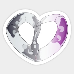 Ball Python Heart (Ace Pride Design) Sticker